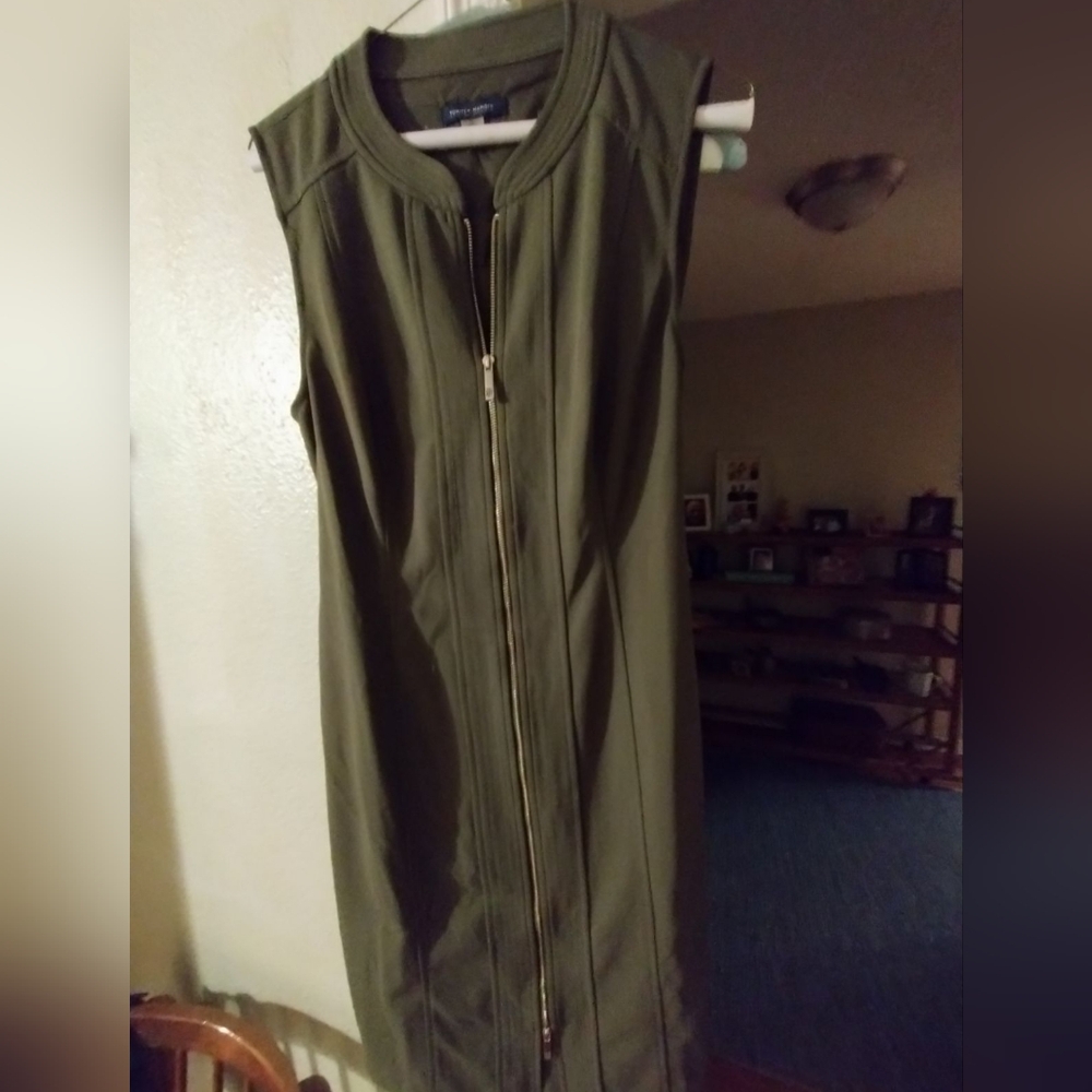 Green dress with belt